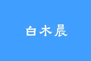 白木晨