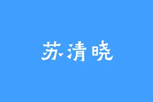 苏清晓