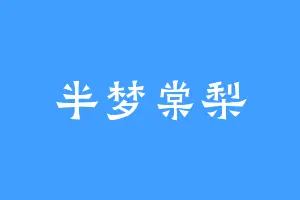 半梦棠梨