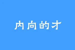 内向的才