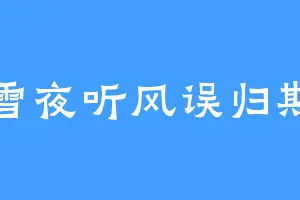 雪夜听风误归期