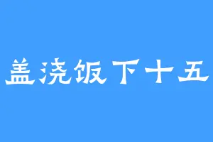 盖浇饭下十五