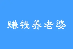 赚钱养老婆