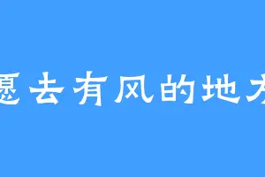 愿去有风的地方