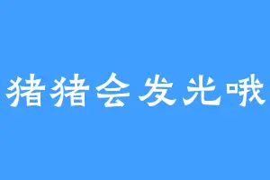 猪猪会发光哦