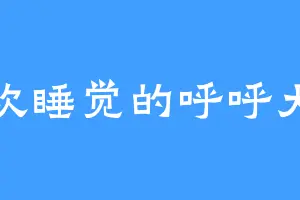 喜欢睡觉的呼呼大王