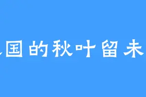 霖国的秋叶留未穗
