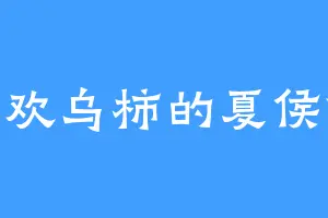 喜欢乌柿的夏侯傲