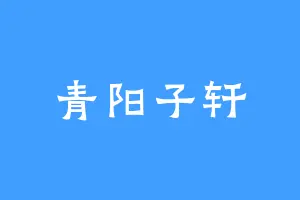 青阳子轩