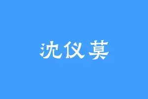 沈仪莫