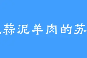 爱吃蒜泥羊肉的苏宛白