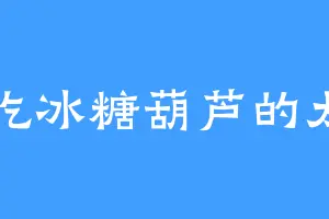 爱吃冰糖葫芦的太阳