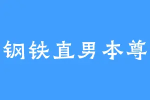 钢铁直男本尊