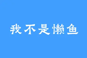 我不是懒鱼