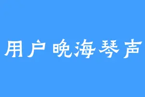 用户晚海琴声
