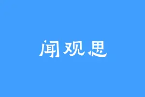 闻观思